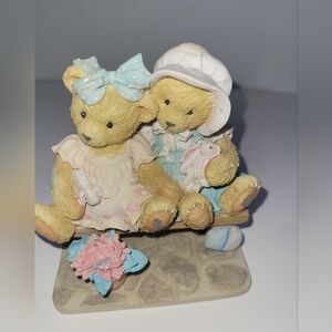 Cherish Blue and Cream Teddy Bear Duo